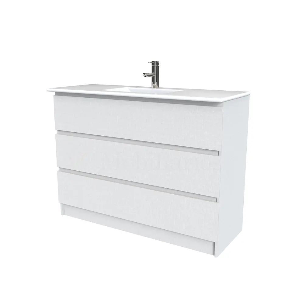 Mueble vanitorio al piso  de 120  cm con cubierta de loza M3-1201  / Giorno 1