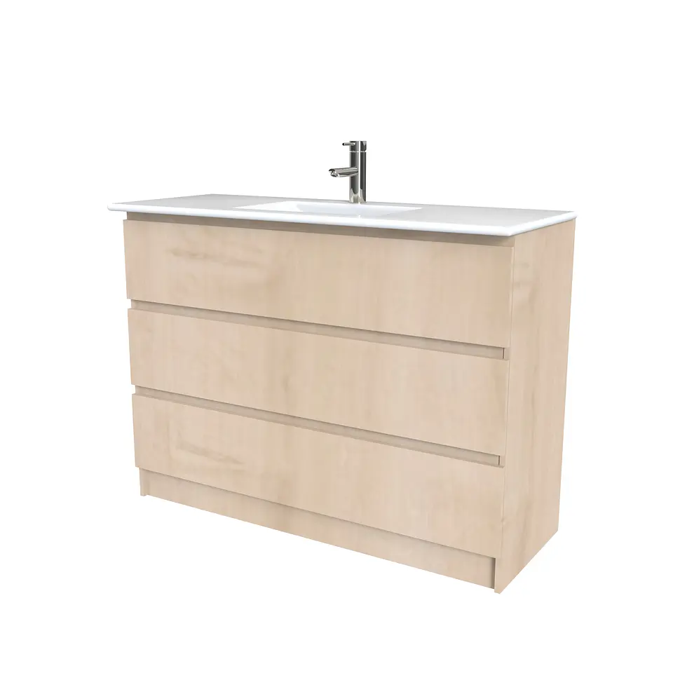 Mueble vanitorio al piso  de 120  cm con cubierta de loza M3-1201  / Rustico 1