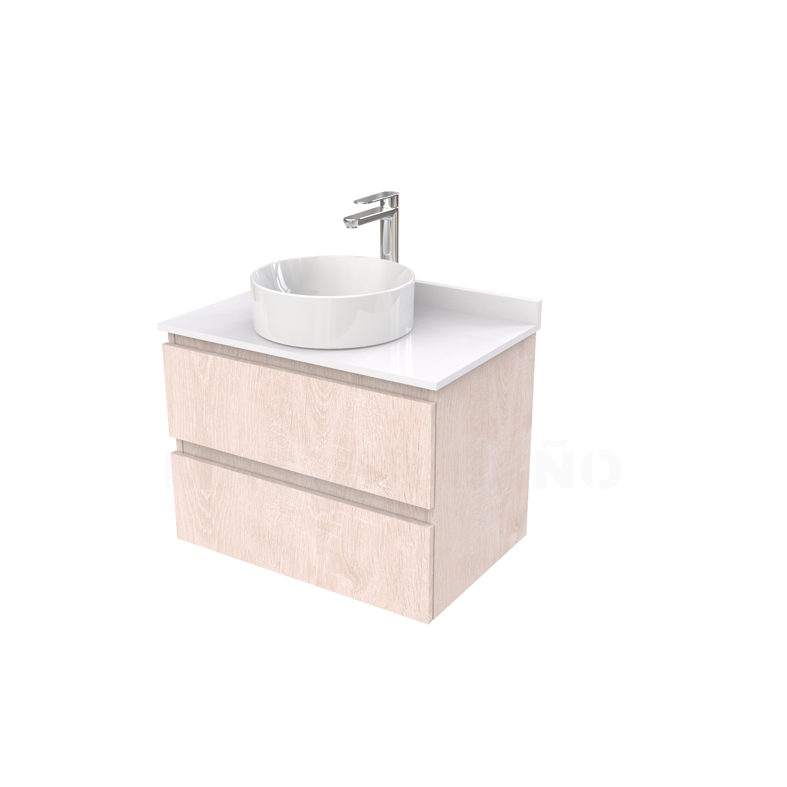 Mueble Vanitorio  para lavamanos sobreponer simple de 60 cm M2-630-SPA / Provenzal