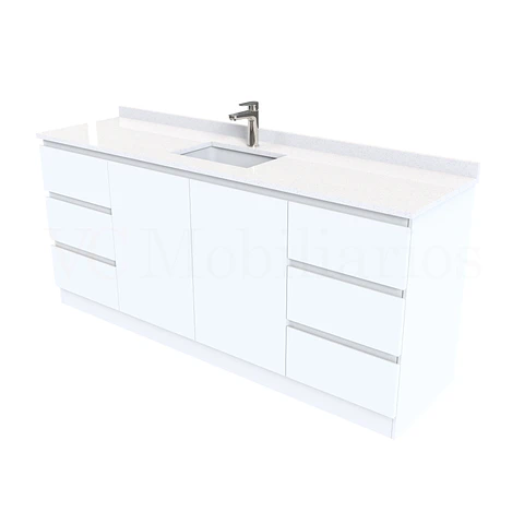Mueble vanitorio simple al piso de 160 cm / M2-1638 / Blanco
