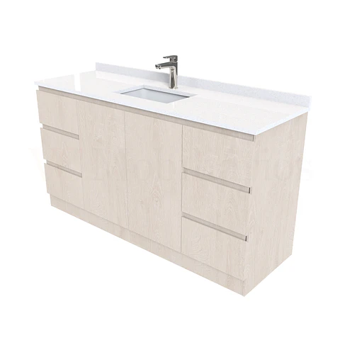 Mueble vanitorio al piso de 150 cm con cubierta de cuarzo M2-1538 / Provenzal