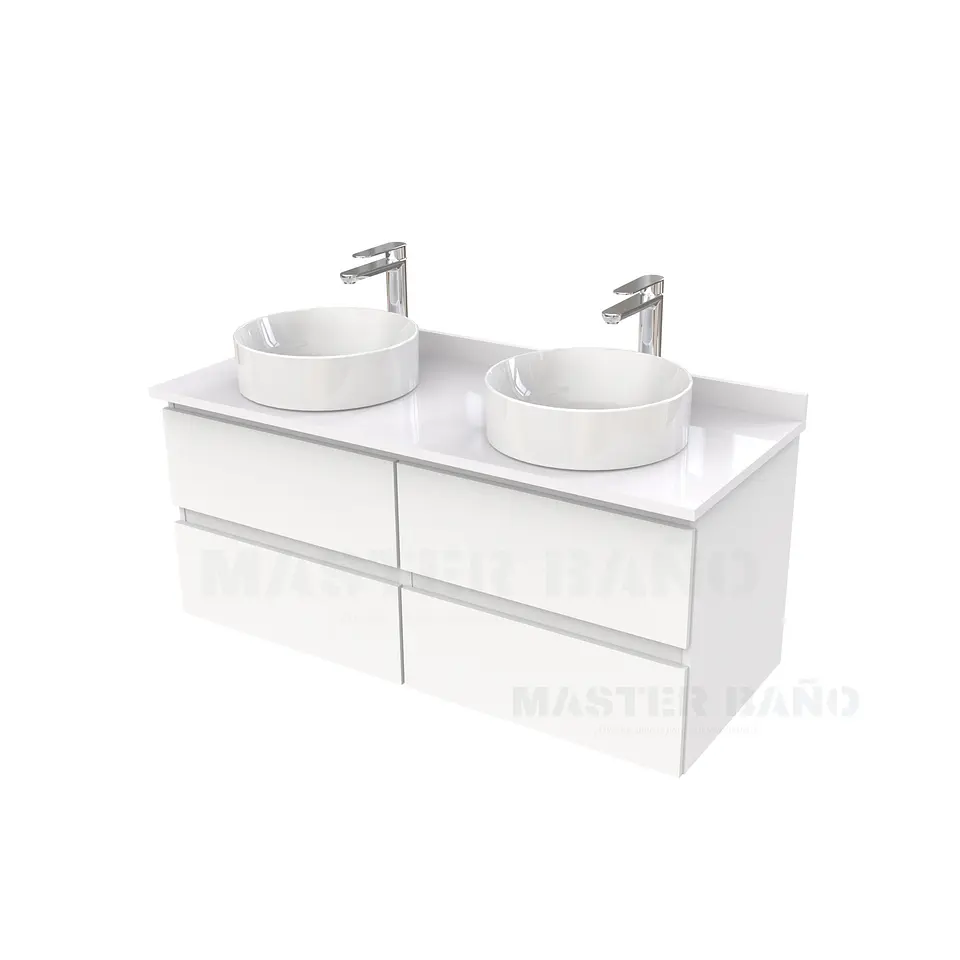 Mueble Vanitorio  para lavamanos sobreponer simple de 130 cm M4-1330-SPA / Blanco 1