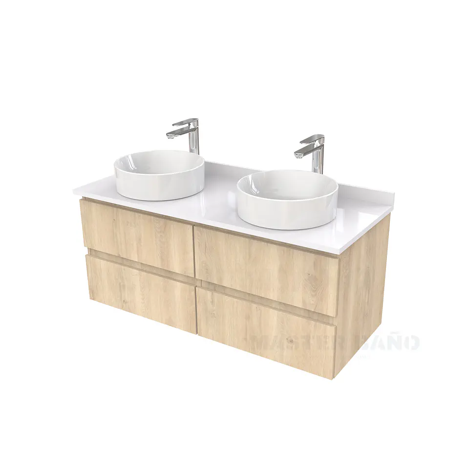 Mueble Vanitorio  para lavamanos sobreponer simple de 130 cm M4-1330-SPA / Jerez 1