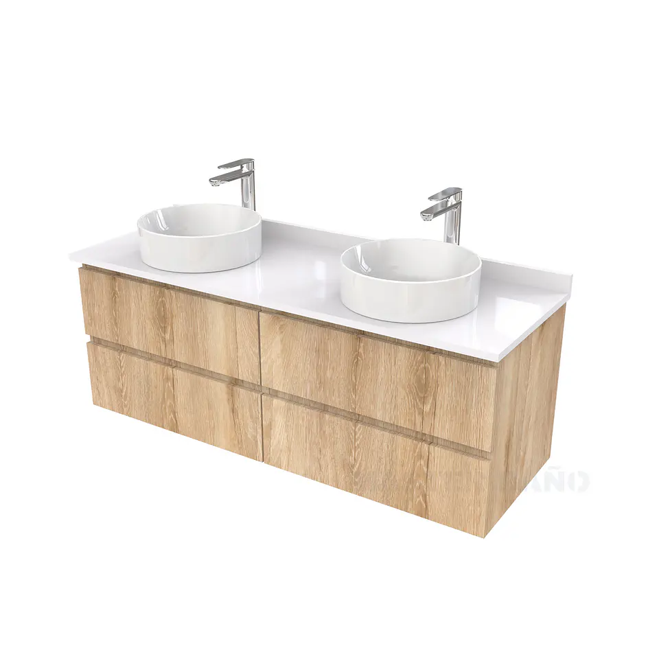 Mueble Vanitorio  para lavamanos sobreponer simple de 140 cm M4-1430-SPA / Cava 1