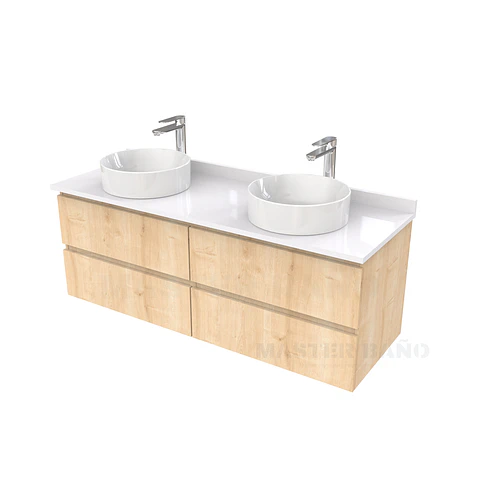 Mueble Vanitorio  para lavamanos sobreponer simple de 140 cm M4-1430-SPA / Rustico
