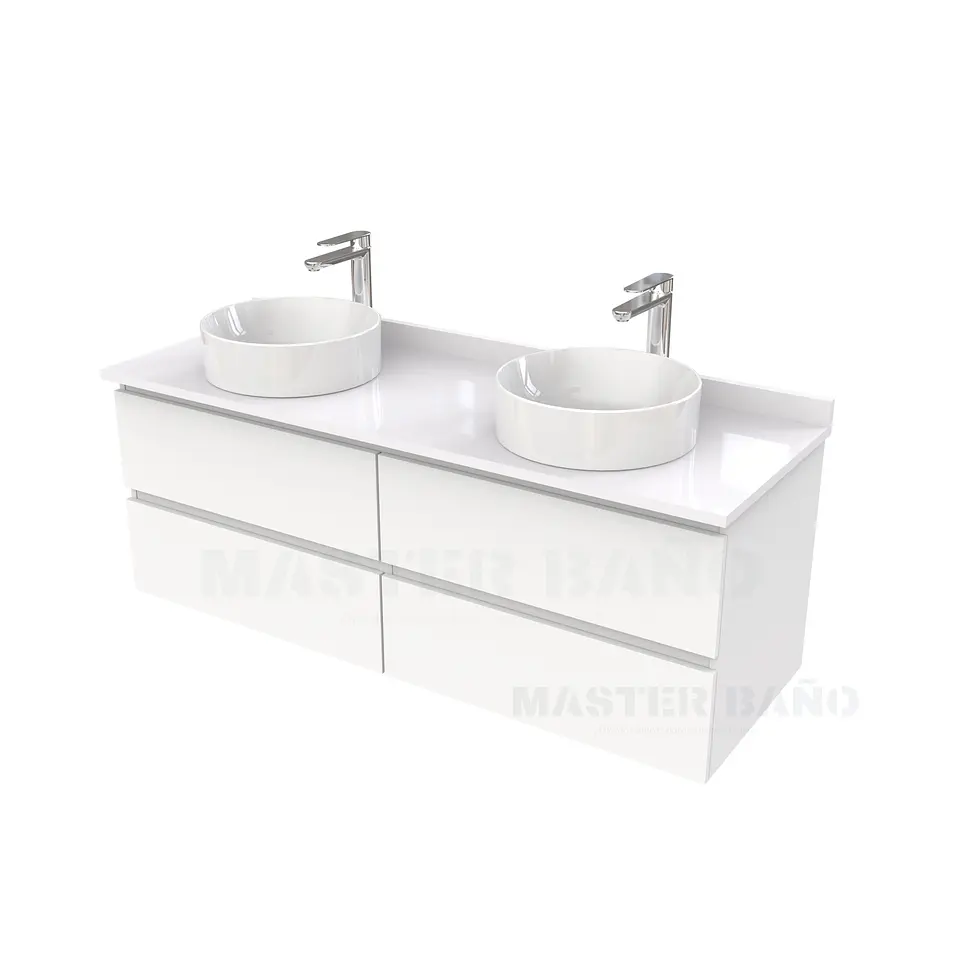 Mueble Vanitorio  para lavamanos sobreponer simple de 160 cm M4-1630-SPA / Blanco 1