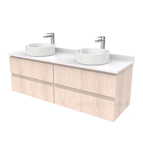 Mueble Vanitorio  para lavamanos sobreponer simple de 170 cm M4-1730-SPA / Nougat