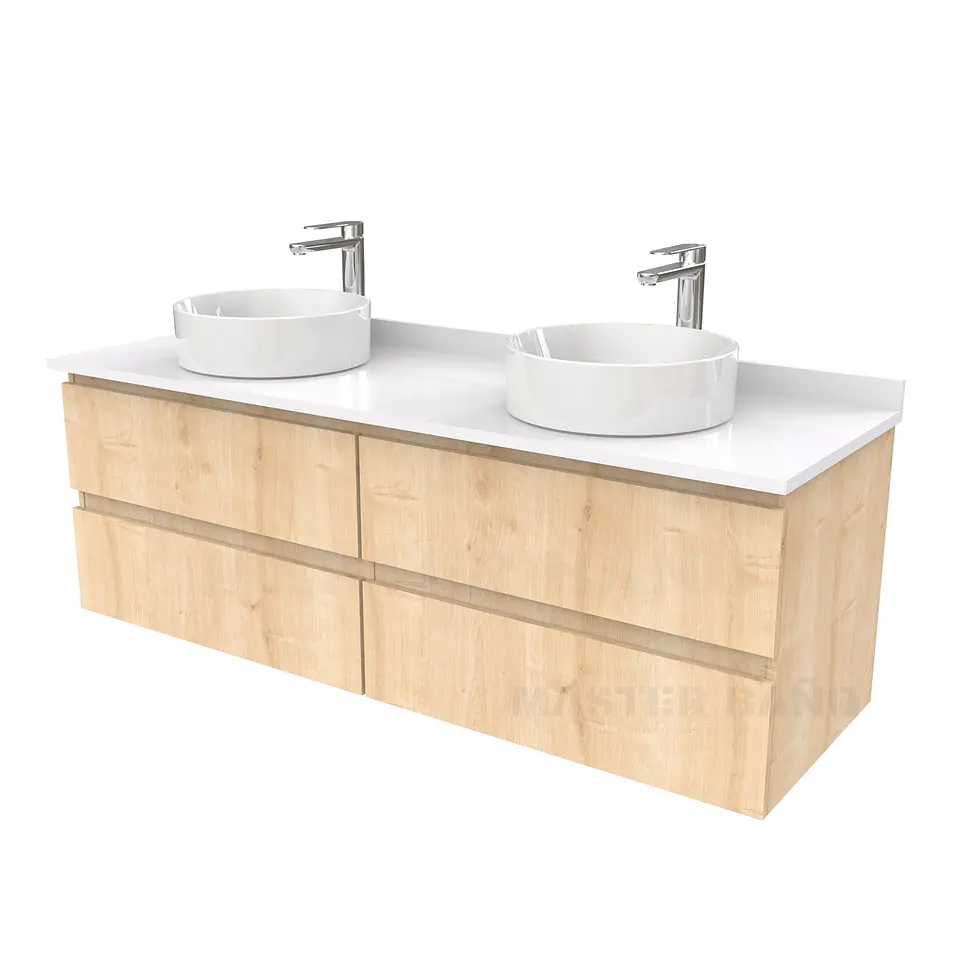 Mueble Vanitorio  para lavamanos sobreponer simple de 170 cm M4-1730-SPA / Rustico 1