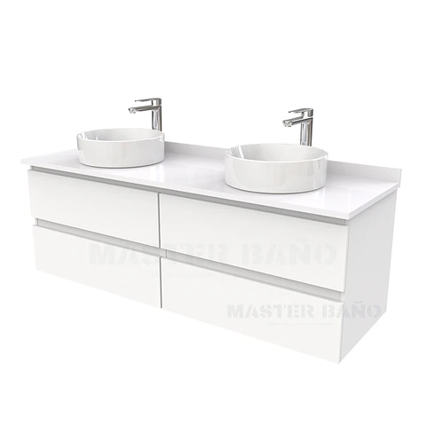 Mueble Vanitorio  para lavamanos sobreponer simple de 180 cm M4-1830-SPA / Blanco