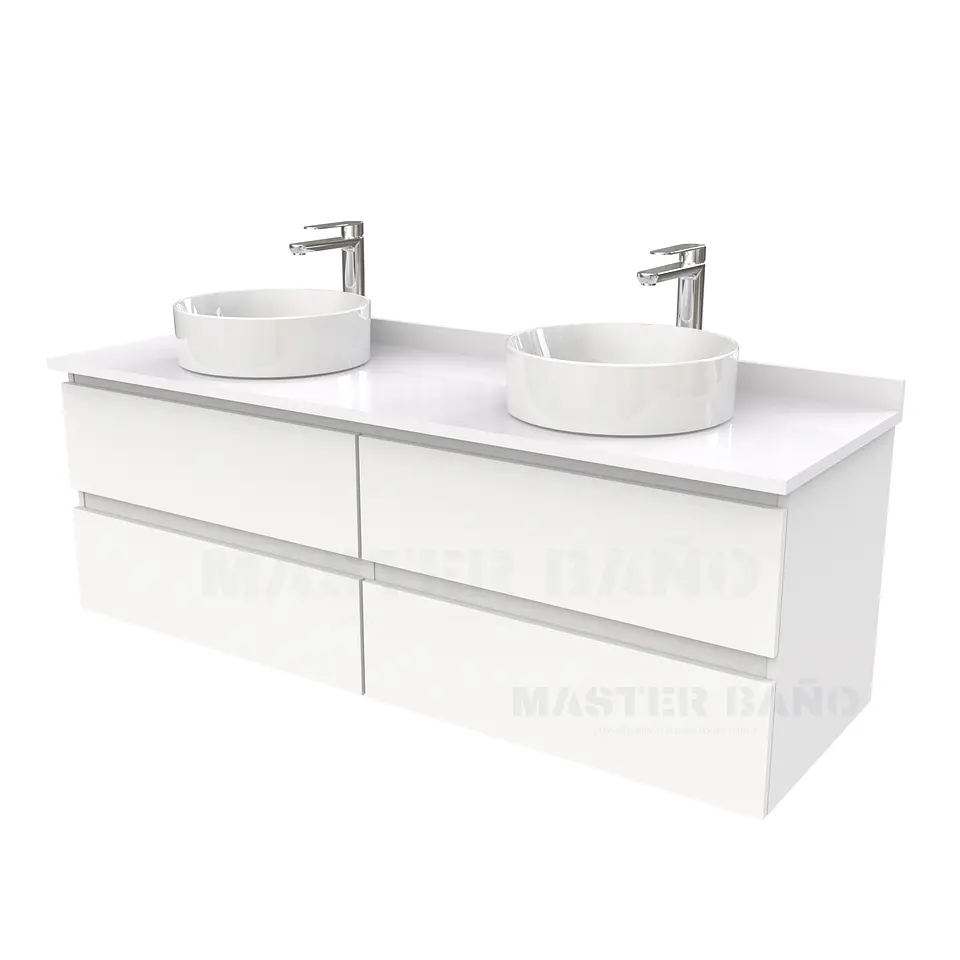 Mueble Vanitorio  para lavamanos sobreponer simple de 180 cm M4-1830-SPA / Blanco 1
