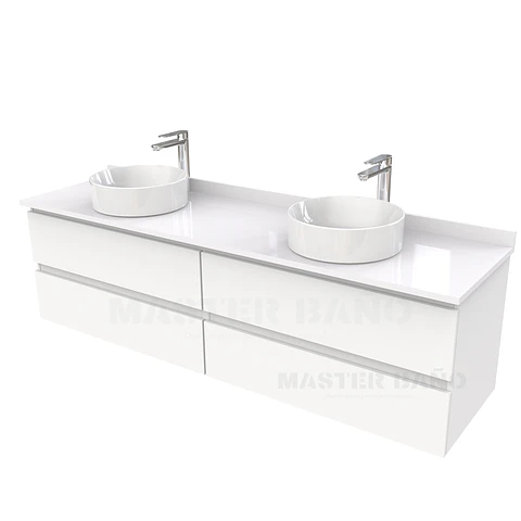 Mueble Vanitorio  para lavamanos sobreponer simple de 190 cm M4-1930-SPA / Blanco