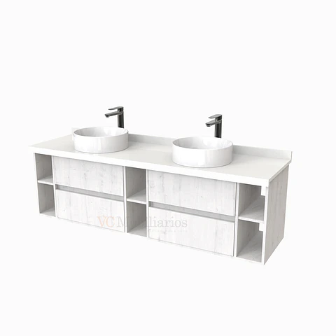 Mueble Vanitorio  para lavamanos sobreponer Doble de 170 cm M5-1730-SPA / Alaska
