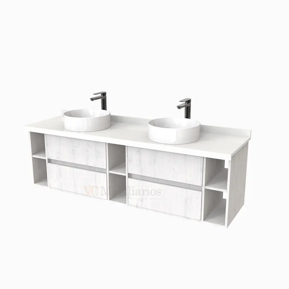 Mueble Vanitorio  para lavamanos sobreponer Doble de 170 cm M5-1730-SPA / Alaska 1