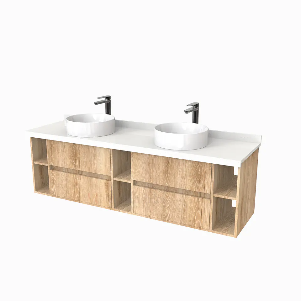 Mueble Vanitorio  para lavamanos sobreponer Doble de 170 cm M5-1730-SPA / Cava 1