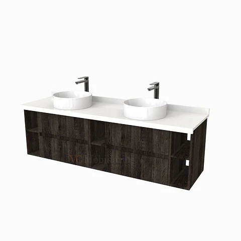 Mueble Vanitorio  para lavamanos sobreponer Doble de 170 cm M5-1730-SPA / Espresso