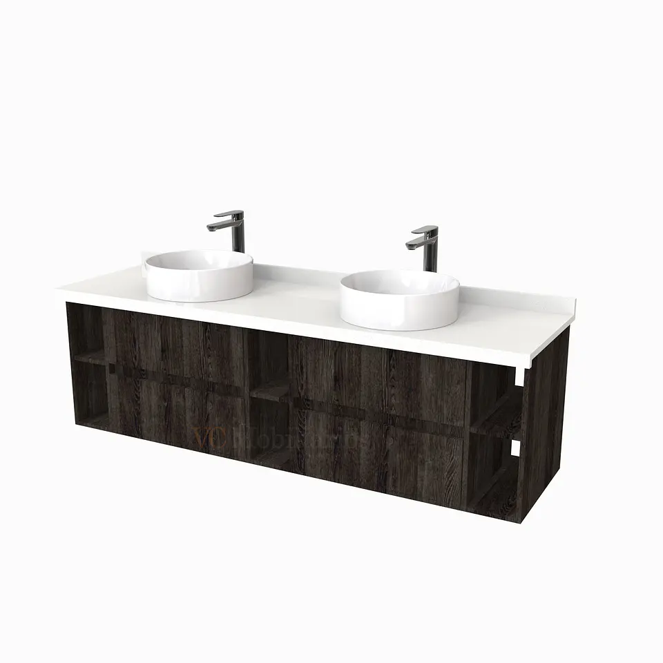 Mueble Vanitorio  para lavamanos sobreponer Doble de 170 cm M5-1730-SPA / Espresso 1