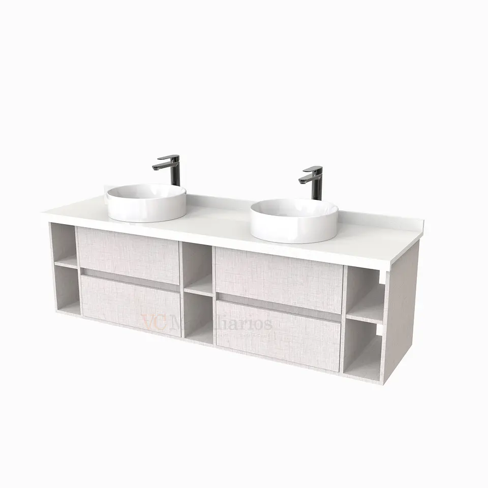 Mueble Vanitorio  para lavamanos sobreponer Doble de 170 cm M5-1730-SPA / Giorno 1