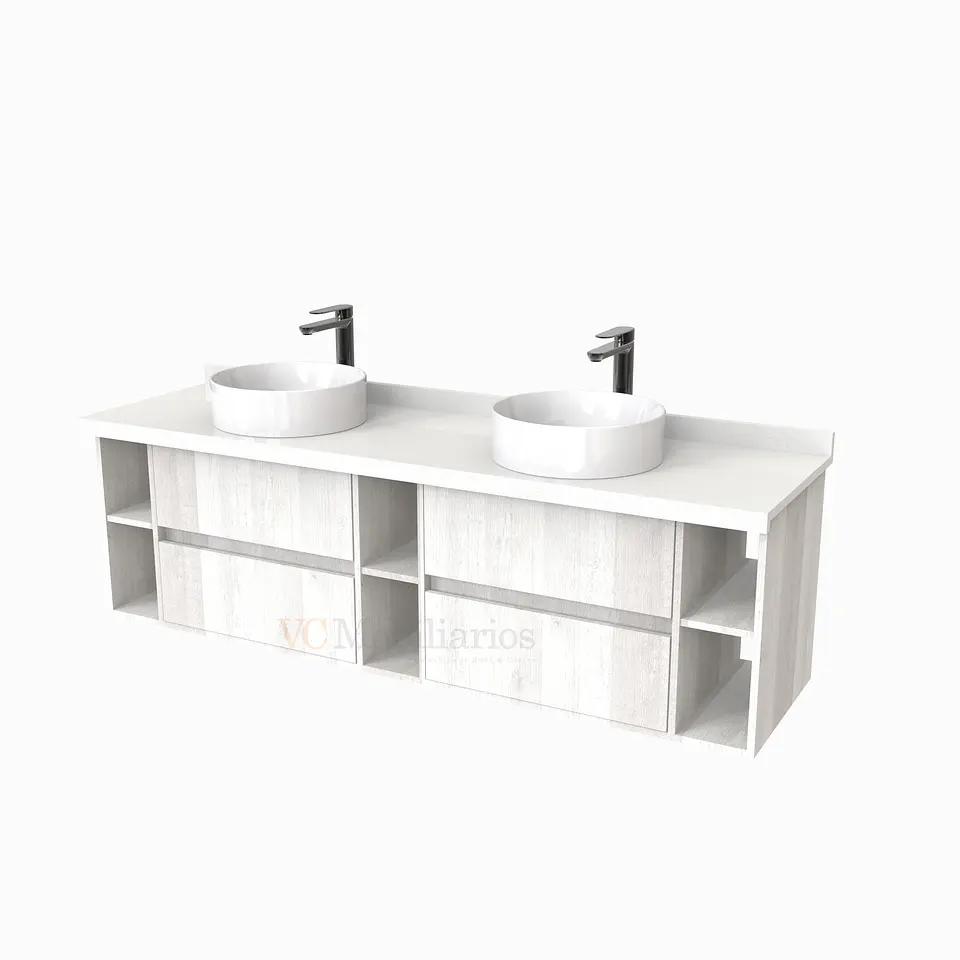 Mueble Vanitorio  para lavamanos sobreponer Doble de 170 cm M5-1730-SPA / Legno 1