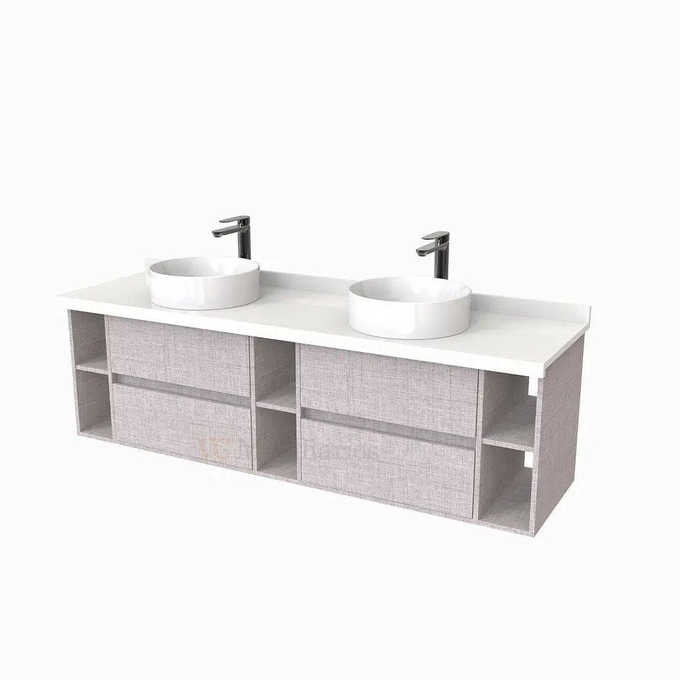 Mueble Vanitorio  para lavamanos sobreponer Doble de 170 cm M5-1730-SPA / Notte 1