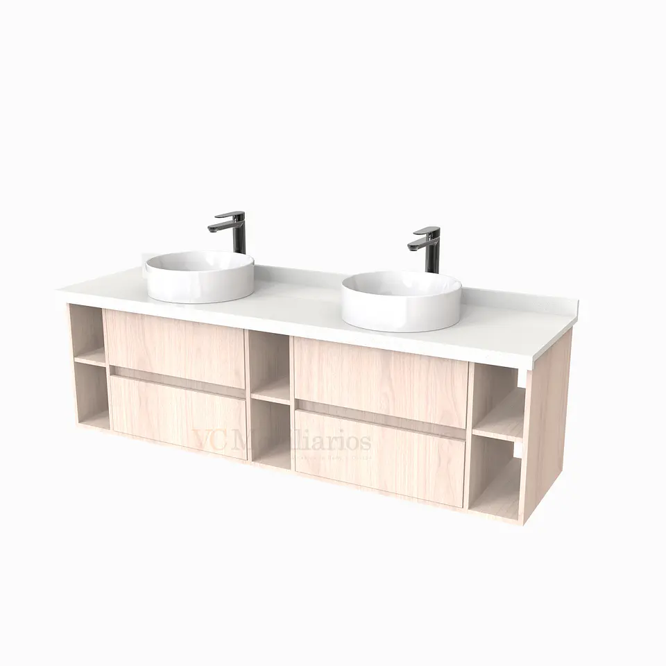 Mueble Vanitorio  para lavamanos sobreponer Doble de 170 cm M5-1730-SPA / Nougat 1