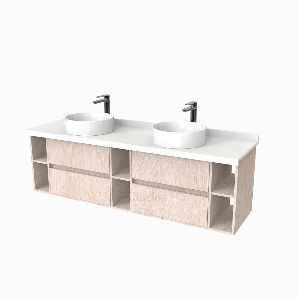 Mueble Vanitorio  para lavamanos sobreponer Doble de 170 cm M5-1730-SPA / Provenzal 1