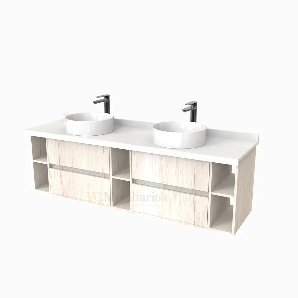 Mueble Vanitorio  para lavamanos sobreponer Doble de 170 cm M5-1730-SPA / Toscana 1