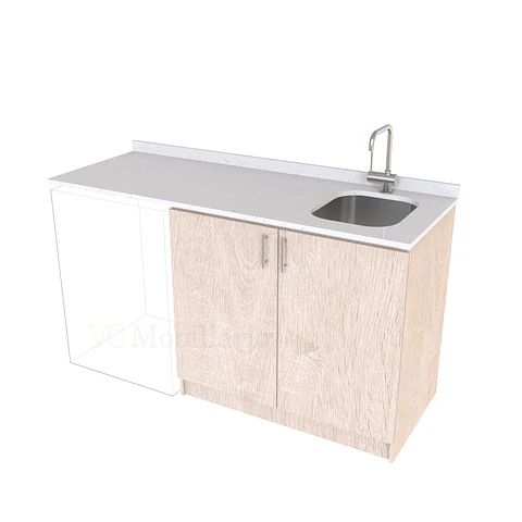Mueble para logia de 160cm con lavadero y cubierta de cuarzo / M1-1634-MLO / Provenzal