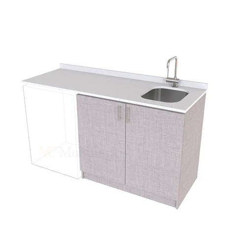 Mueble para logia de 160cm con lavadero y cubierta de cuarzo / M1-1634-MLO / Notte