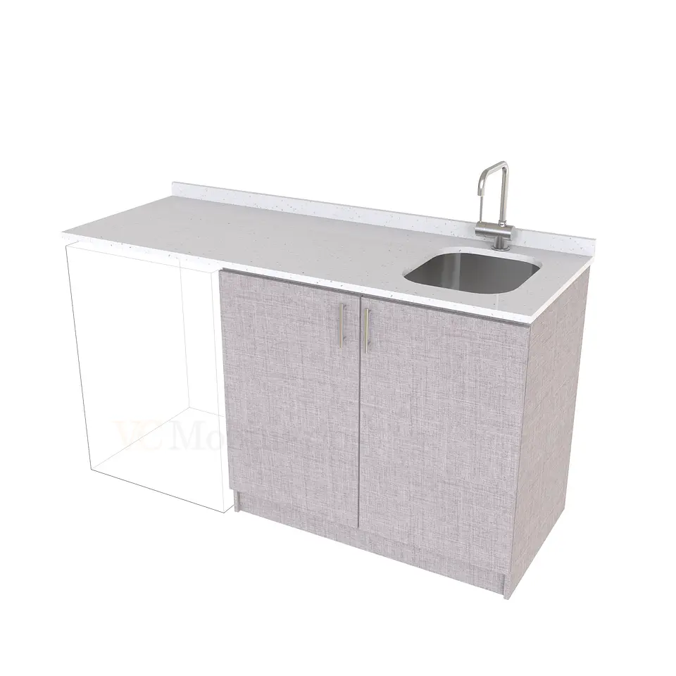 Mueble para logia de 160cm con lavadero y cubierta de cuarzo / M1-1634-MLO / Notte 1