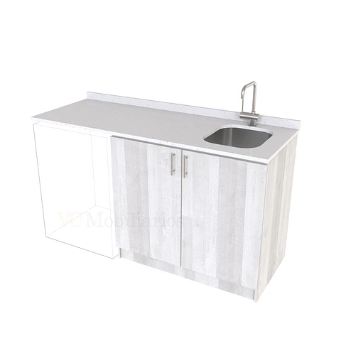 Mueble para logia de 160cm con lavadero y cubierta de cuarzo / M1-1634-MLO / Legno