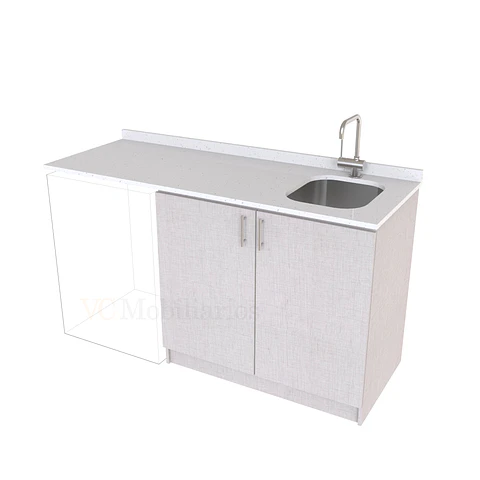Mueble para logia de 160cm con lavadero y cubierta de cuarzo / M1-1634-MLO / Giorno