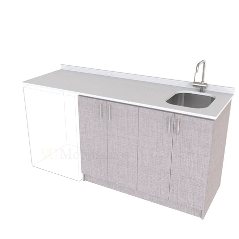 Mueble para logia de 180cm con lavadero y cubierta de cuarzo / M1-1834-MLO / Notte