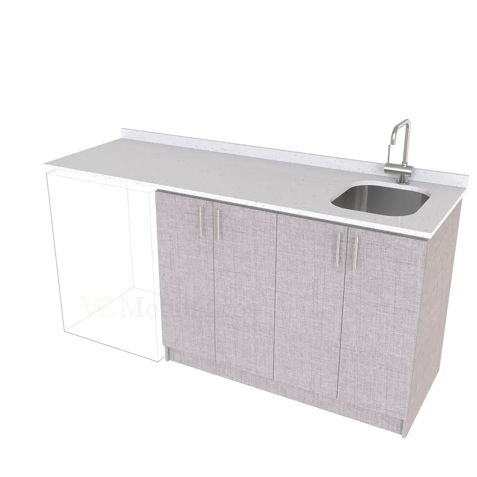 Mueble para logia de 180cm con lavadero y cubierta de cuarzo / M1-1834-MLO / Notte 1