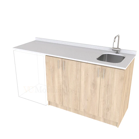 Mueble para logia de 180cm con lavadero y cubierta de cuarzo / M1-1834-MLO / Jerez