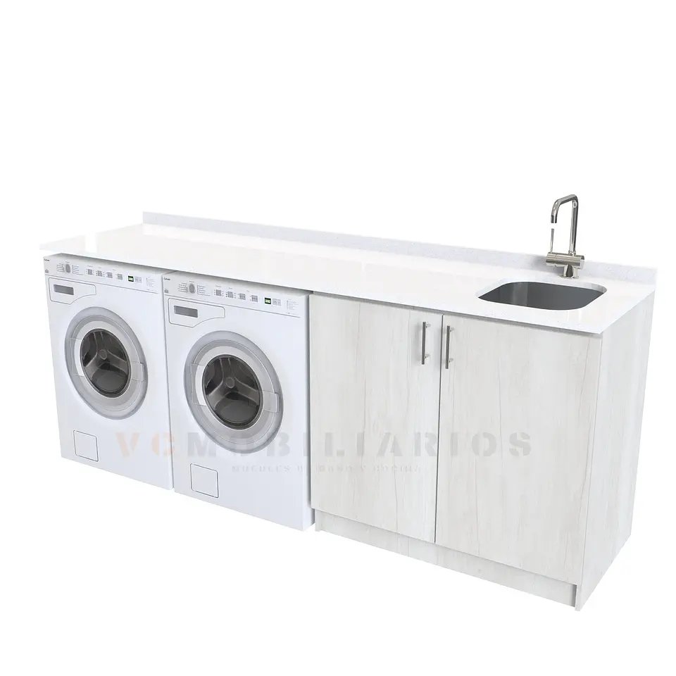 Mueble para logia de 200cm con lavadero y cubierta de cuarzo / M1-2030-MLO / Toscana 1