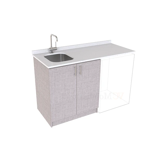 Mueble para logia de 140cm con lavadero y cubierta de cuarzo / M1-1434-MLO / Notte