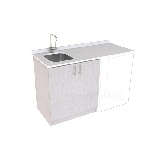 Mueble para logia de 140cm con lavadero y cubierta de cuarzo / M1-1434-MLO / Giorno