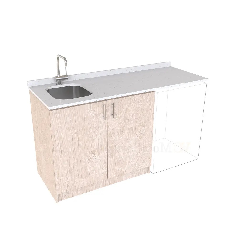 Mueble para logia de 160cm con lavadero y cubierta de cuarzo / M1-1634-MLO / Provenzal 1