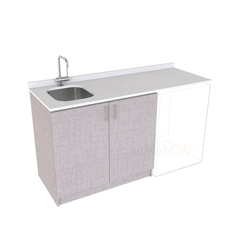 Mueble para logia de 160cm con lavadero y cubierta de cuarzo / M1-1634-MLO / Notte