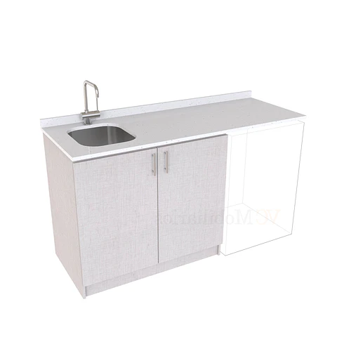 Mueble para logia de 160cm con lavadero y cubierta de cuarzo / M1-1634-MLO / Giorno