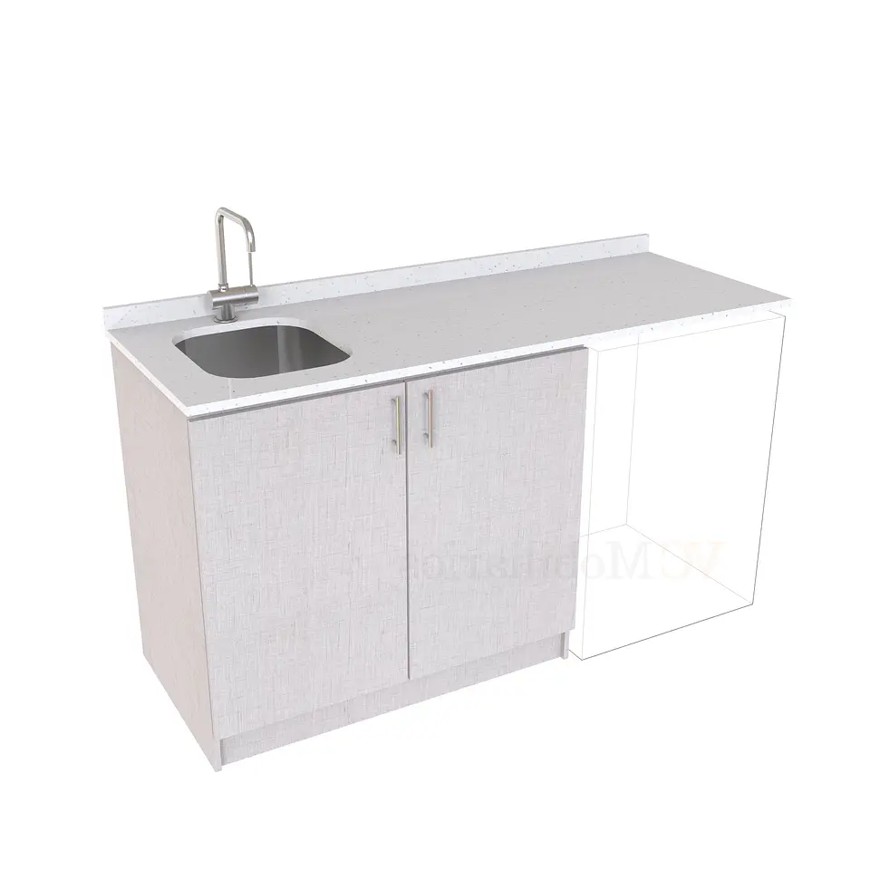 Mueble para logia de 160cm con lavadero y cubierta de cuarzo / M1-1634-MLO / Giorno 1