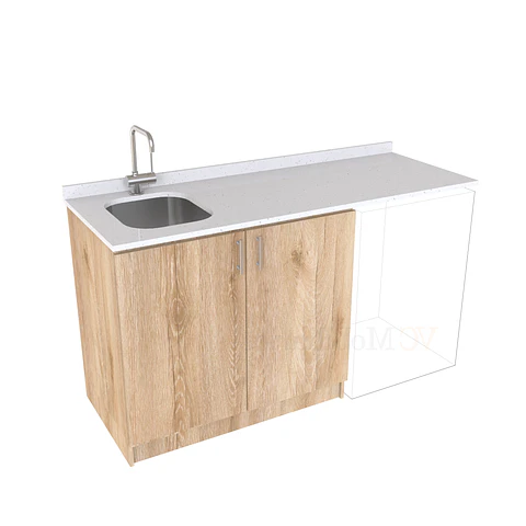 Mueble para logia de 160cm con lavadero y cubierta de cuarzo / M1-1634-MLO / Cava