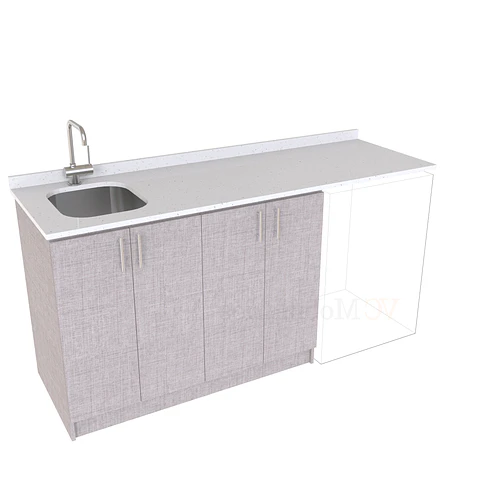 Mueble para logia de 180cm con lavadero y cubierta de cuarzo / M1-1834-MLO / Notte