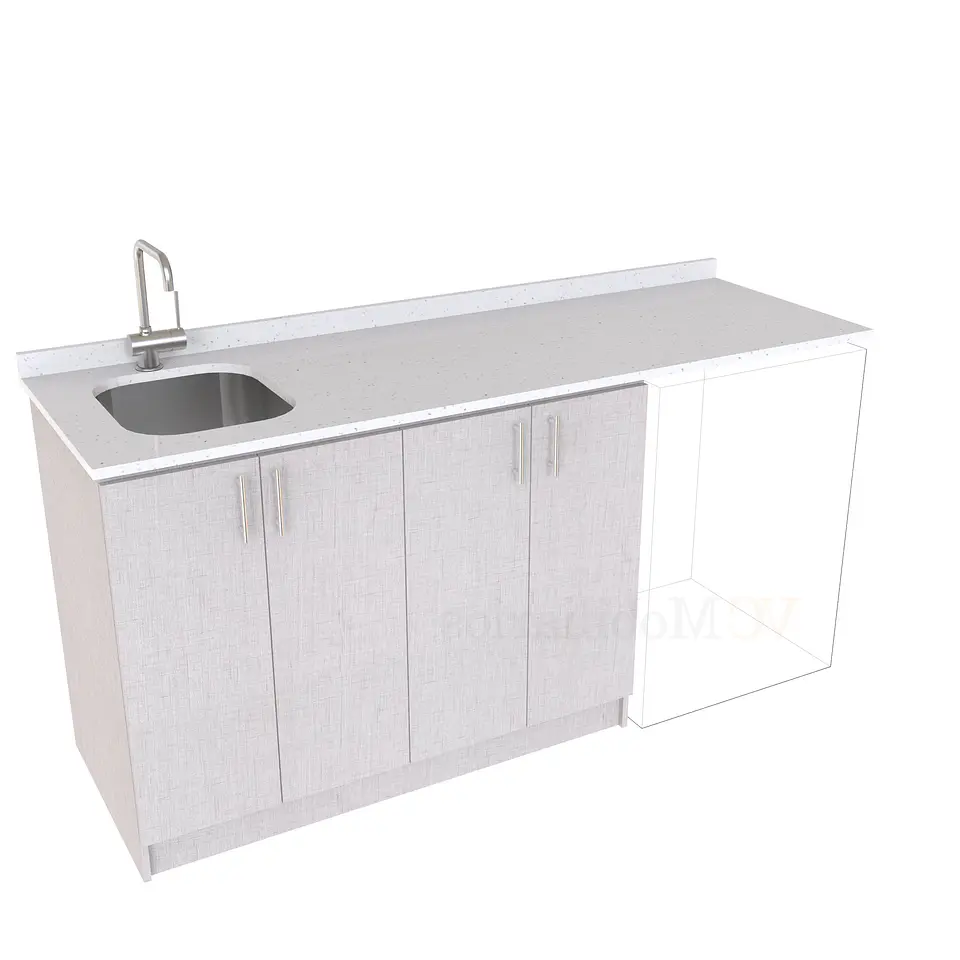 Mueble para logia de 180cm con lavadero y cubierta de cuarzo / M1-1834-MLO / Giorno 1