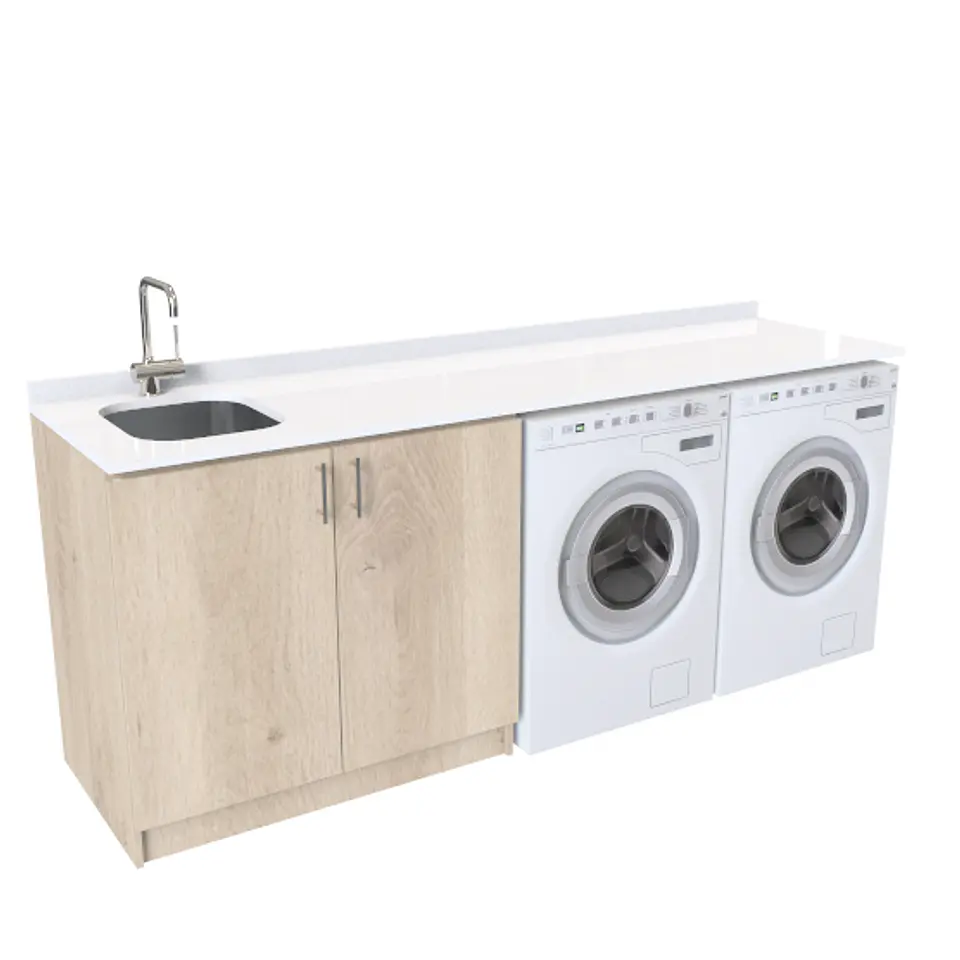 Mueble para logia de 200cm con lavadero y cubierta de cuarzo / M1-2030-MLO / Jerez 1