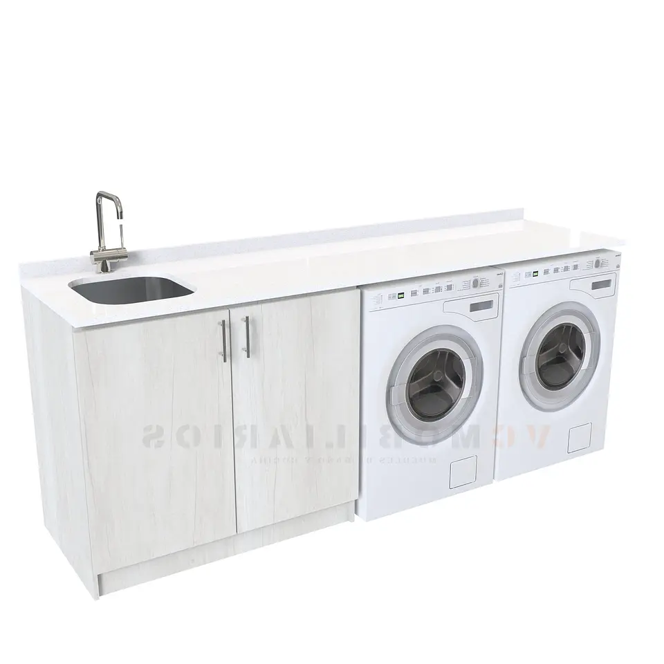 Mueble para logia de 200cm con lavadero y cubierta de cuarzo / M1-2030-MLO / Toscana 1