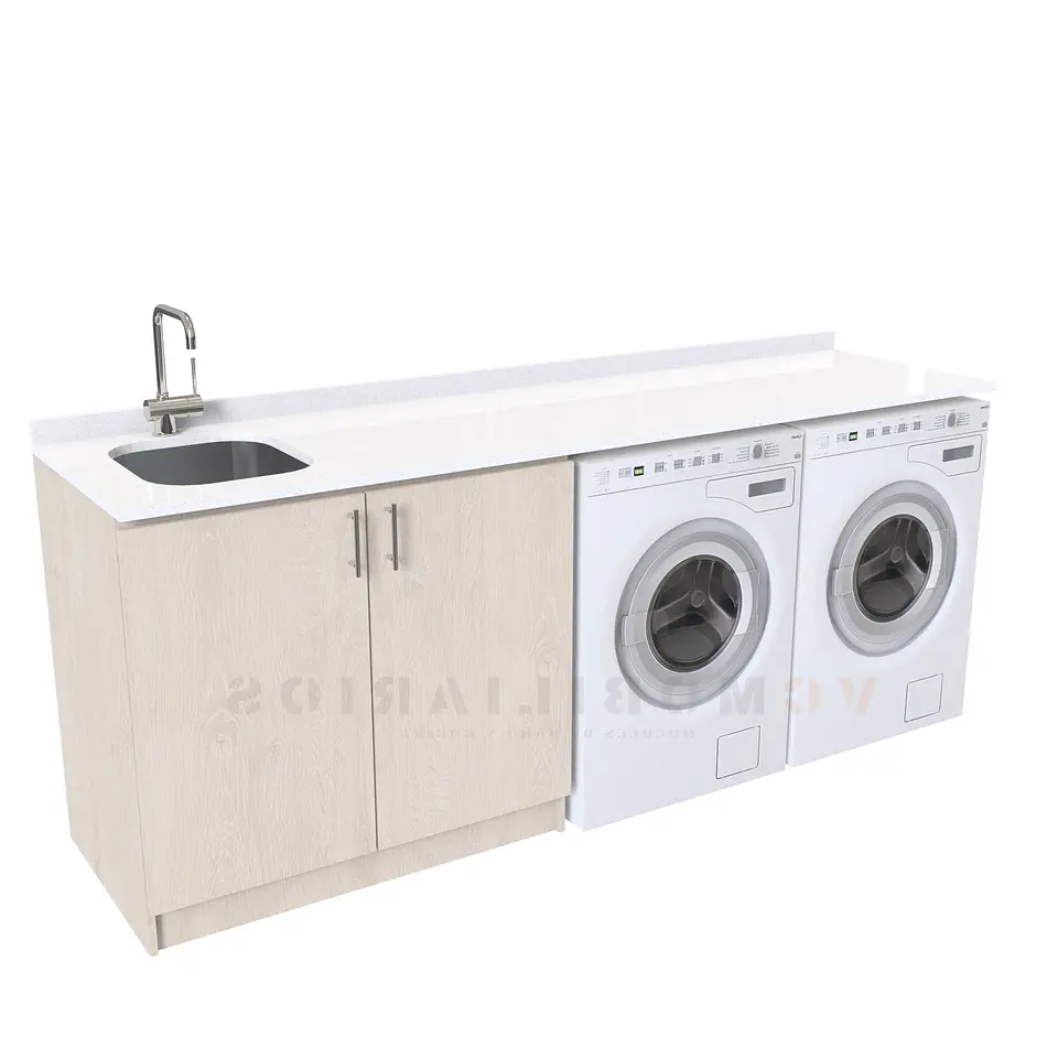 Mueble para logia de 200cm con lavadero y cubierta de cuarzo / M1-2030-MLO / Provenzal 1