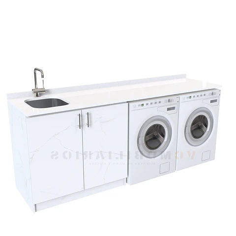 Mueble para logia de 200cm con lavadero y cubierta de cuarzo / M1-2030-MLO / Marmara