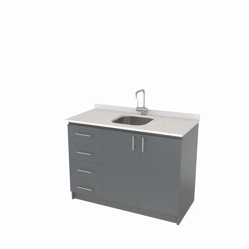 Mueble lavaplatos simple de 120 cm / MLS-1220-SC / centrado / Grafito 1