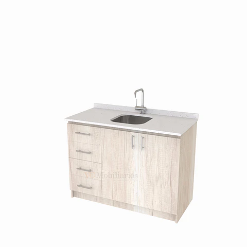 Mueble lavaplatos simple de 120 cm / MLS-1220-SC / centrado / Toscana